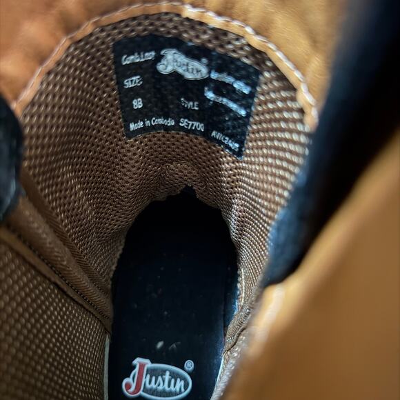 Justin Blain 10" Womens Roper Western Boots Size 8B - Picture 5 of 7